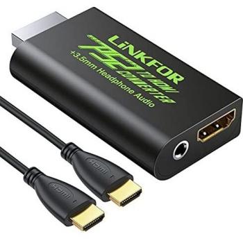 PS2 a HDMI Convertidor Playstation 2 a HDMI Resoluciones 480i 576i 480p Adaptador PS2 a HDMI con Jack de Auriculares 3,5mm y Cable HDMI de 1m para HDTV Monitor HDMI