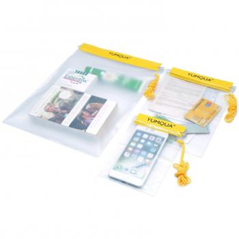 YUMQUA Bolsas Impermeables, Funda Impermeable para Cámara, Teléfono móvil, Documento y Mapa, 3 Piezas