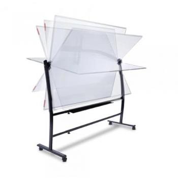 Soporte de pizarra volteable Rocada - Doble - 150 x 120 cm, Pizarra blanca Rocada vitrificada magnética con soporte volteable doble cara 90x120 cm RD-6871-4 + RD