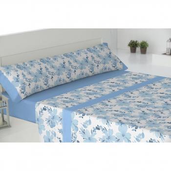Todomueble Palma Juego de Sábanas cama de 135, 100% Algodón, Azul