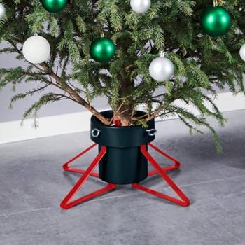 Soporte para árbol de Navidad 4 pernos verde y rojo 19x46x46 cm