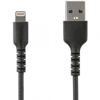 StarTech.com 2m USB A to Lightning Cable - Durable Black USB Type A to Lightning Connector Charge and Sync Charger Cord - Rugged w/Aramid Fiber - Apple MFI Certified - iPad Air iPhone 11