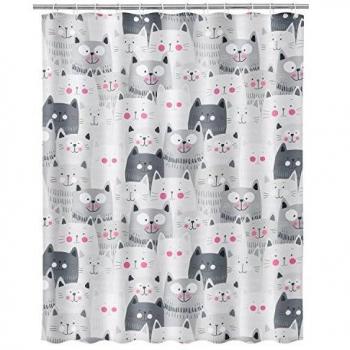 zen-kat Cortina BAÑO Gatos Poliester