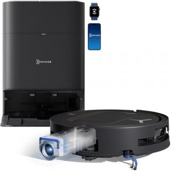 Aspiradora Robot ECOVACS DEEBOT T80 OMNI, 80 W, con estación de autolimpieza y función de fregado - Negro