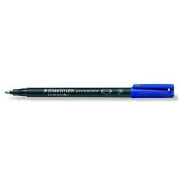 STAEDTLER Lumocolor 318-3 - Rotuladores de Punta Fina de Color Azul, Caja con 10 Unidades