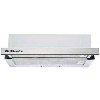 Orbegozo TL 07160 IN - Campana extractora telescópica 60 cm, capacidad de extracción 308,2 m3/h, 3 niveles de potencia, 2 filtros de aluminio desmontables, iluminación LED