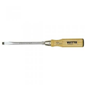 WITTE 96503 Destornillador de punta plana negra con mango de madera 55x100