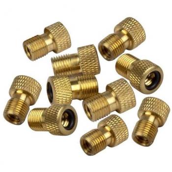 Adaptador de válvula Eltin Presta a Schrader, 10 unidades, color dorado
