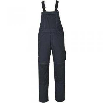 Mono Latzhose Newark con Rodilleras y Bolsillos para Genouilleras, Talla 54, Color Negro-Azul MASCOT