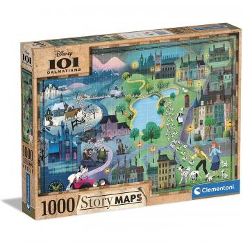 Rompecabezas Clementoni - Mapas 1000 Piezas - 101 Dálmatas (39665)