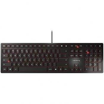 Teclado CHERRY KC 6000 Slim USB AZERTY Francés Negro, Diseño Ultraplano, Teclas Silenciosas, Cable de 1.8 m