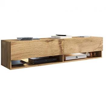 Mueble TV Sarasota 118, Wotan Roble, 140x30x33cm, 2 Puertas, Diseño Moderno