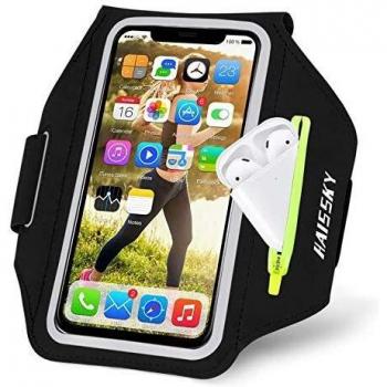 Brazalete Deportivo para Corre con Airpods Holder,HAISSKY Brazalete Móvil Deportivo para iPhone 11 Pro MAX/iPhone 11 Pro/iPhone XS MAX/iPhone XR/ 8 Plus/8 Galaxy S9/S8 Plus,Huawei P20 hasta 6.8