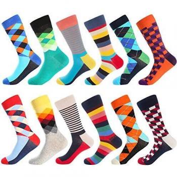 BONANGEL Calcetines Colorful de los Hombres, Hombres Ocasionales Calcetines Divertidos Impresos de Algodón de Pintura Famosa de Arte Calcetines, Calcetines de Colores de moda