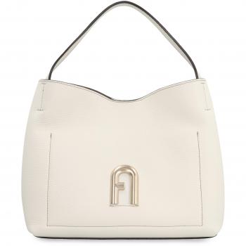 Furla Women's Primula S Tote Bag in White | WB00507HSF000 Color 1704S, Leather Shoulder Bag with Snap Closure, White female, Size: ONE SIZE