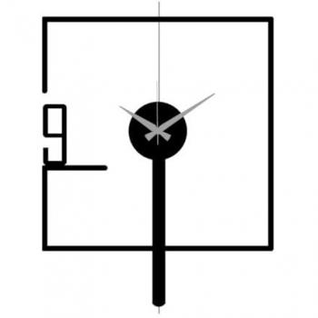 Reloj de Pared Esencial 8, Metal Negro, 40x0,15x54 cm