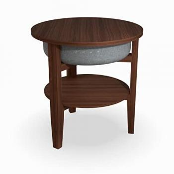 TD Systems SM30B11WR8B Altavoz Mesa Bluetooth 30W con Batería 2200mAh Madera Roble, mesa auxiliar portátil, sonido de 30W, Bluetooth, base de carga inalámbrica