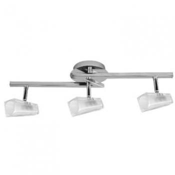 Lámpara de Techo Ariel, Metal y Vidrio, Cromo y Blanco, 50,5x16,5x14 cm