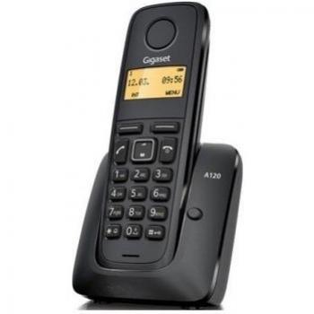 Teléfono Inalámbrico DECT Gigaset A120 Negro con Identificador de Llamadas y Pantalla Iluminada