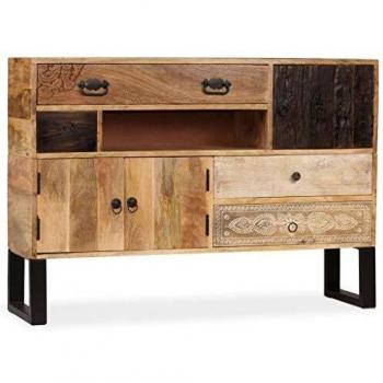 vidaXL Madera Mango Maciza Aparador Casa Hogar Mesa Salón Comedor Sala Jardín Muebles Mobiliario Buffet Bricolaje Decoración Interiores 115x30x80 cm