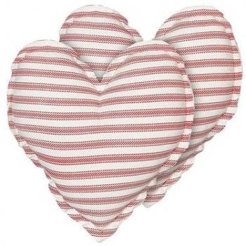 Lote de 2 cojines decorativos modernos de algodón rojo y blanco con motivo de corazón, 45 x 45 cm Rubia