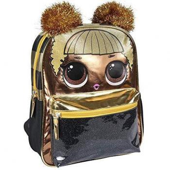 Cerdá - Mochila Infantil Metalizada Brillante de LoL Surprise de Color Dorado - Licencia Oficial LOL Surprise, Multicolor
