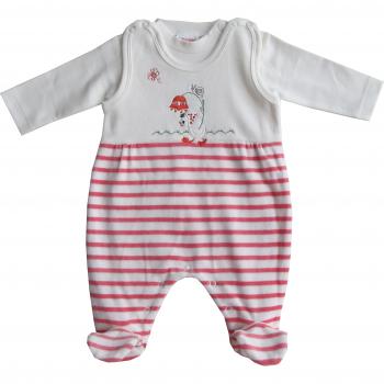 Schnizler Set Nicki 2 tlg. Gänschen gestreift mit Langarmshirt-Polaina Bebé-Niños    Rosa