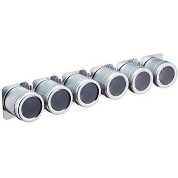 Organizador de Especias Magnético de Pared con 6 Frascos de Acero Inoxidable