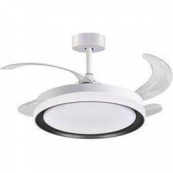 Ventilador de techo Kigali Bel Air con aspas retráctiles y mando a distancia Ø108 cm - Blanco/Negro