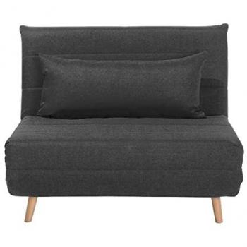 Sofá Cama Pequeño de Tela Gris Oscuro 1 Plaza Plegable Sin Brazos Estilo Escandinavo Setten