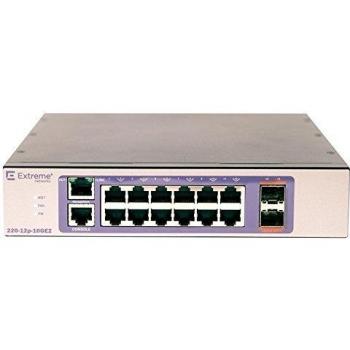 Extreme Networks 220-Series 12-Port PoE+ Switch with 2 SFP+ Ports and Fixed AC PSU