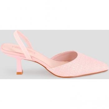 Zapatos de salón destalonados con puntera afilada en color rosa