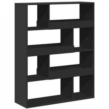 Estantería de madera de ingeniería negra 100x33x125,5 cm, librería, armario de almacenamiento, estantería para libros