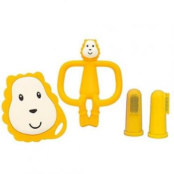 Set de Mordedores y Cepillo de Dientes León Amarillo - Matchstick Monkey Iniciación Dentición