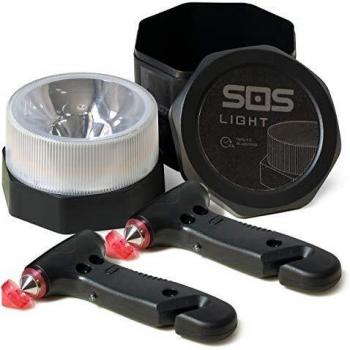 GEMCORE s.o.s. light baliza luminosa V16 LUZ Emergencia Pack, portátil, Coche: rompeventanas y Cortador de cinturón, Seguridad total, 1 x Luz 2 x Martillo de Emergencia