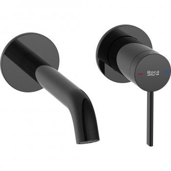 Grifo monomando empotrable para lavabo Ona Color: Negro titanio Roca