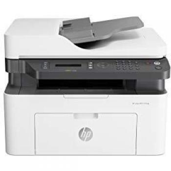 HP Laser MFP 137fnw 4ZB84A, Impresora Láser Multifunción Monocromo, Imprime, Escanea, Copia y Fax, Wi-Fi, Ethernet, USB 2.0 alta velocidad, HP Smart App, Panel de Control LCD, Blanca