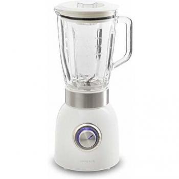 IKOHS Krum - Batidora de Vaso de Cristal, 1000 W, 6 Cuchillas, 3 Velocidades, Jarra de 1,8 L Cristal Termo-Resistente, Bate, Tritura, Picahielo, Función Turbo a Máxima Potencia, Color Blanco