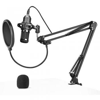 Mars Gaming MMICPRO, Micrófono PC USB, Condensador, Ultra-alta Definición Streamings, ASMR, Negro