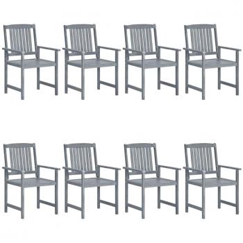 vidaXL Garden Chairs 8 pcs Solid Acacia Wood Grey