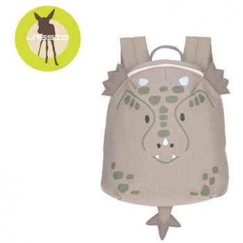 Mochila infantil pequeña Lässig Dragon Gris, 20 x 9 x 24 cm, capacidad de 3.5 L, con correa para el pecho, diseñada para niños a partir de 2 años