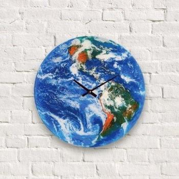 Space View Globe Europe - Glass Wall Clock -  Have a look like an Astronaut from Space Shuttle on Earth