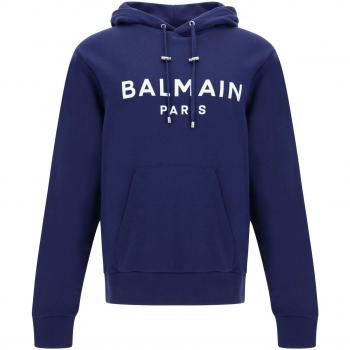 Balmain Blue Cotton Hoodie Sweatshirt - IT48 | M