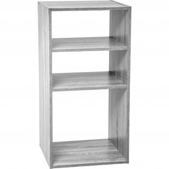 Estantería de columna Mix n' Modul con 3 estantes, efecto roble gris - L 34,5 cm x P 32 cm x H 67 cm