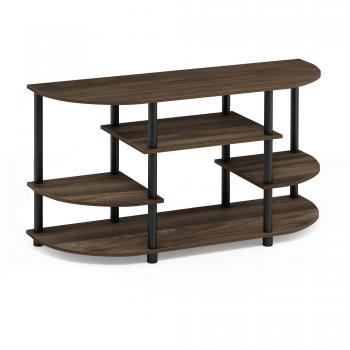 Furinno Jaya Simple Design Corner TV Stand for TVs up to 46 in Columbia Walnut/Black