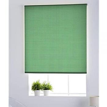Estor Enrollable Translúcido Estampado para Cocina Easy Fix Vichy-1 Verde 55 x 150 cm Sin Taladrar