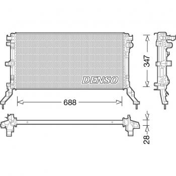 Radiador DENSO DRM23039 para Refrigeración de Motor