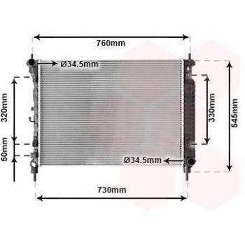 Radiador de refrigeración del motor Van Wezel 37012706 para Chevrolet Captiva y Opel Antara