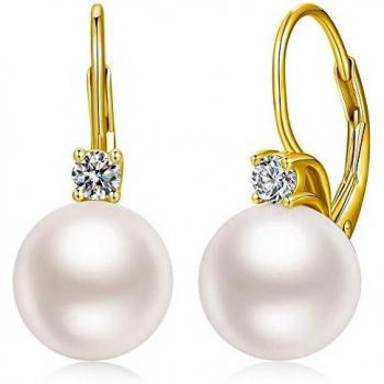 Pendientes Mujer Oro, Pendientes Oro Mujer, Pendientes Mujer Oro Plata De Ley Perlas