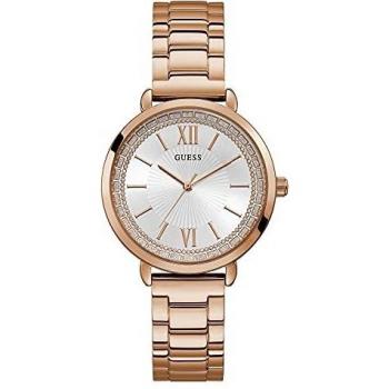 Guess Reloj Término análogo para Mujeres de Cuarzo con Correa en Acero Inoxidable W1231L3